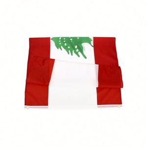 Drapeau national libanais rouge et blanc, double couture avec œillets en laiton, vente en gros pour l'extérieur - Product Image 2