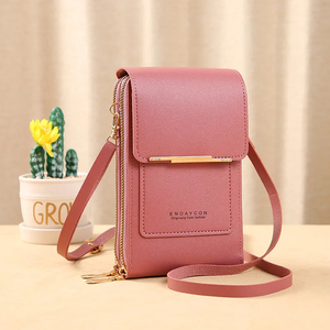 Women Crossbody Shoulder Bags <b>Wallets</b> Touch Screen Cell Phone Purse Soft Leather Strap Handbag for Female Luxury Messenger Bags - Product Image 5