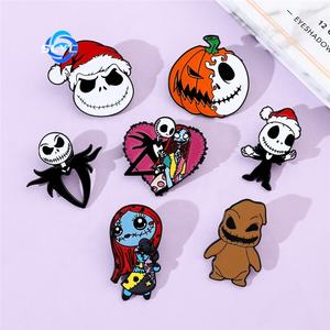 Europeo y americano Halloween <span class=keywords><strong>horror</strong></span> Rosa Mini cabeza creativa aleación broche accesorio ropa bolsa adorno diario - Product Image 1