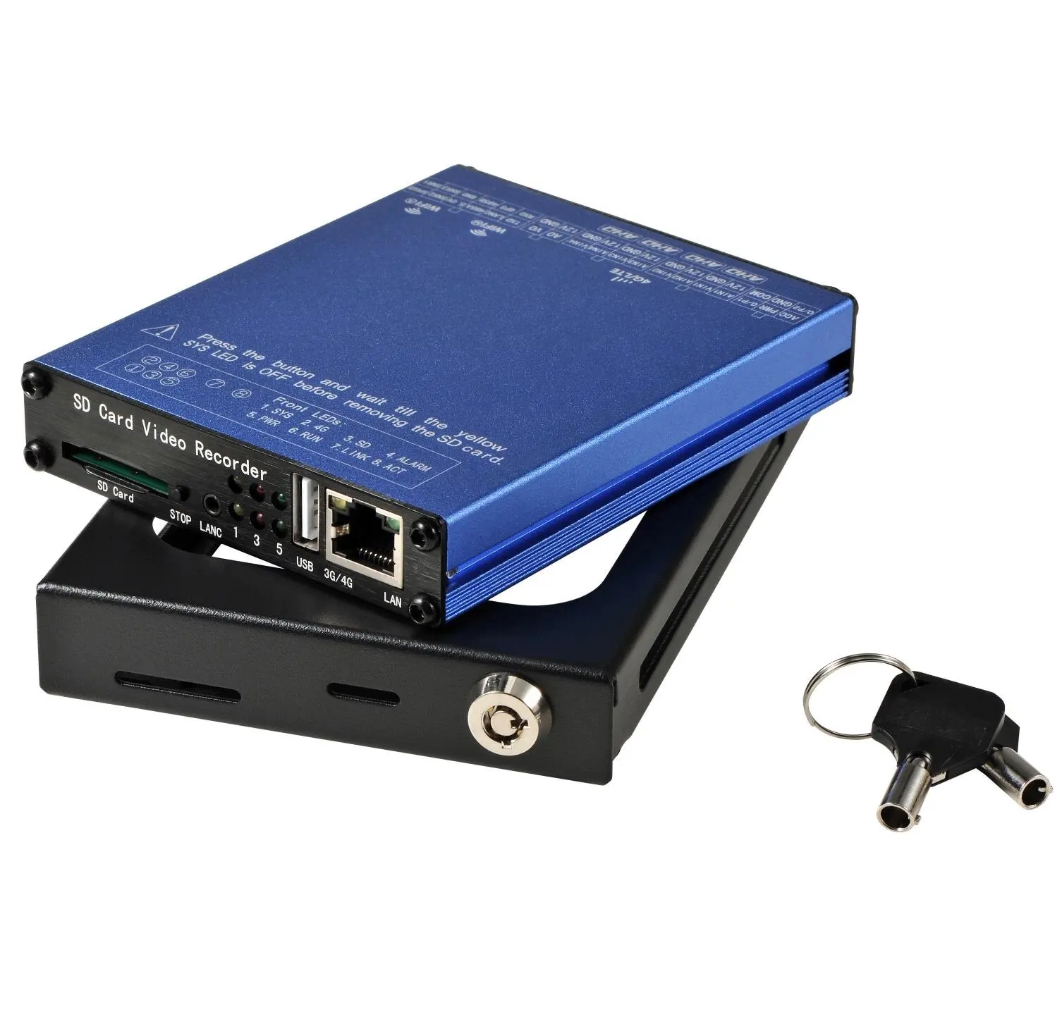 4CH SD การ์ด MDVR พร้อม 4G WiFi G-เซนเซอร์ GPS mini SD การ์ดมือถือ DVR