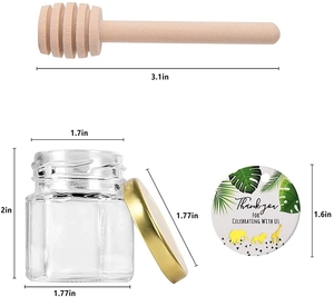 Lọ Mật Ong Hình Lục Giác Nhỏ 45Ml Chất Lượng Cao Có Nắp Vàng Làm Quà Tặng Kẹo Thạch Mứt Mật Ong Ưa Thích Đám Cưới - Product Image 2
