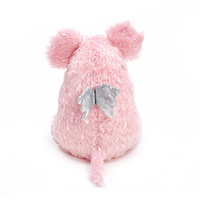 Mignon lapin en peluche rose à paillettes avec des ailes argentées brillantes, jouet en peluche kawaii pour fille