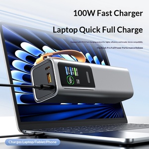 แบตเตอรี่สำรองสำหรับแล็ปท็อปแบบพกพา ความจุสูง 100W ชาร์จเร็วพิเศษ พร้อมจอแสดงผล TFT สีสันสดใส วัสดุโลหะผสมคุณภาพสูง ข้ามพรมแดน ใช้แบตเตอรี่ลิเธียมไอออน พร้อมไฟ LED - Product Image 5