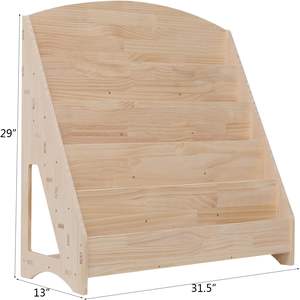Venta al por mayor de muebles de madera <span class=keywords><strong>Montessori</strong></span> para niños estantería de madera natural para niños biblioteca estantería de un solo lado para niños - Product Image 6