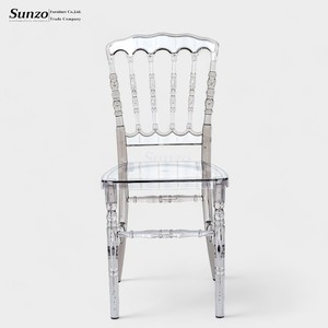 Chaise Napoléon élégante en résine transparente grise pour événements de mariage modernes et sièges de banquet de salle de bal d'hôtel de luxe - Product Image 3