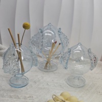 Bouteille de diffusion en verre en forme de pêche, artisanale, pour l'aromathérapie, idéale pour la décoration intérieure