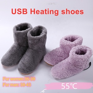 Chaussures en peluche chauffantes USB pour hommes et femmes, pantoufles chauffantes électriques, bottes chauffantes - Product Image 3