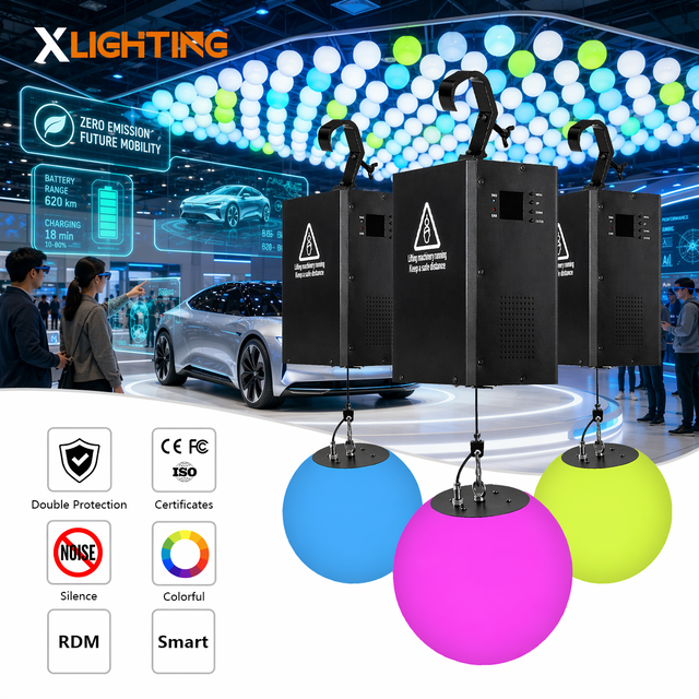 DMX512 Led Kinetic Ball with Winch System RGBW Hanging Art Lighting LED Kinetic Lights