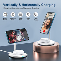 Soporte de cargador inalámbrico múltiple de carga inteligente rápida de teléfono universal para teléfono móvil cargador inalámbrico 2 en 1 para iPhone