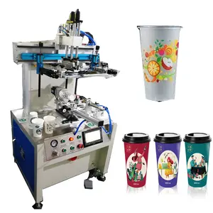 कुवैत प्लास्टिक कप पेपर कप लोगो 4 रंग स्क्रीन प्रिंटिंग मशीन