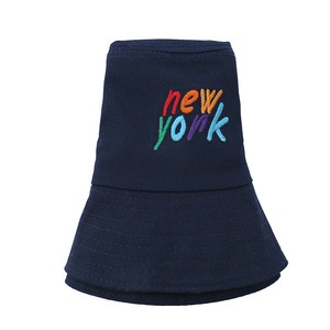 New York Bucket Hat Cotton Women's Outdoor Fisherman Hat Spring Autumn 56-58CM Colorful Embroidery - Product Image 3