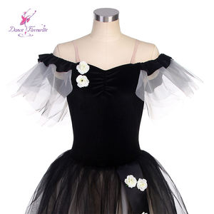 Черная длинная романтичная балетная танцевальная пышная пачка, трико, платья для девочек, Костюм Балерины 18439 - Product Image 5