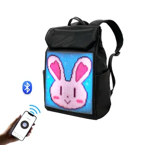 New Design Backpack With LED Screen Dynamic Displaying Custom Words Pattern Animation Graffiti Sports Laptop Bag LED Backpack
