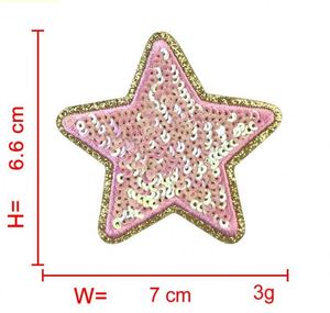 NEW Iron on Shiny High Quality Glitter Edge Sequin Star Patch - Product Image 3