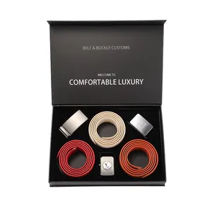 Custom Automatic Buckle Golf Belts Gift Set Brand Design Business Genuine Leather Golf Belts For Men