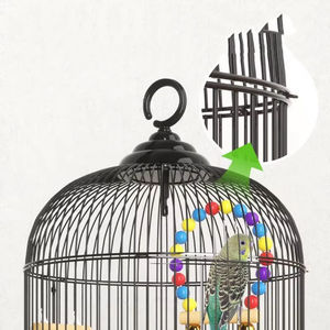Cage à oiseaux canari ronde en métal de fer bureau maison jardin intérieur extérieur Cages à perroquets vente par boîte d'emballage - Product Image 4