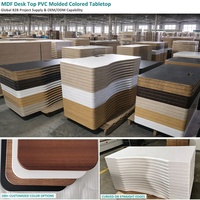 Tablero de Mesa de MDF Recubierto de PVC, Colores Personalizados, Borde Sin Costuras, Superficie Lisa, Panel de Escritorio para Muebles de Oficina
