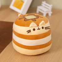 Peluche Super Douce Fat Cat en PP - Personnalisable, Grise, Dessin Animé, Anti-Stress, Finition Lavée avec Vernis UV, Unisexe