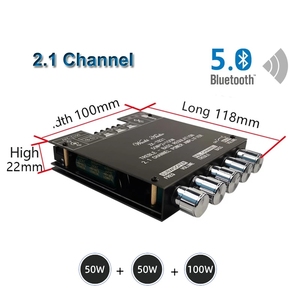บอร์ดแอมพลิฟายเออร์ซับวูฟเฟอร์กำลังขับ 2*50W+100W 5.0 TPA3116D2 2.1 แชนแนล คลาส D TPA3116 พร้อมอีควอไลเซอร์เสียงสเตอริโอ - Product Image 2