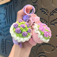 Porte-clés Fleur 3D au Crochet Fait Main 2026, Breloque de Sac Créative en Forme de Rose pour Femme, Pendentif Cadeau Personnalisable
