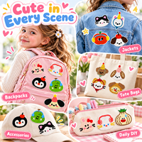 Lot de patchs animaux mignons en gros, appliques brodées Kawaii à coudre ou thermocollantes pour vestes, sacs, décoration DIY, patchs de créateur
