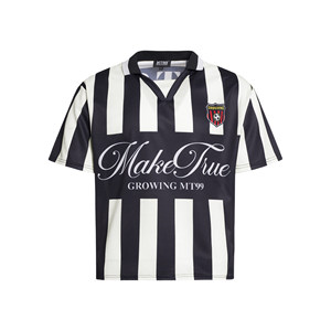Camiseta de Manga Corta Estilo Americano, Moderna, Vintage, con Bloques de Color, Cuello en V, Estilo Jersey de Fútbol, Holgada, Ropa Deportiva - Product Image 6