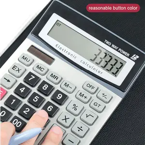 EMAF-calculadora electrónica de oficina profesional de 12 dígitos con doble potencia, llave grande