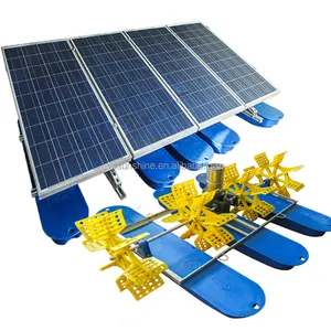 Popular en Malasia 4 impulsores aireador de estanque solar modelo más nuevo aireadores alimentados por energía Solar 4 impulsores aireador para estanque de peces