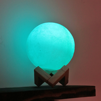 Nouveau 3D Imprimé 16 Couleurs Lava Lampe Moonlight Moon lampe Moon Night Light