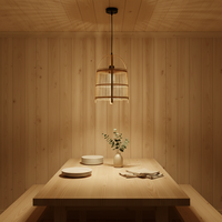Lampe suspendue en bambou naturel tissé à la main, style rustique, en osier, style bohème, en rotin, pour la décoration de la maison