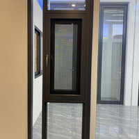 Fenêtre à battant moderne en alliage d'aluminium à pont thermique, personnalisée, insonorisée, en verre trempé, pour salon, balcon, villa