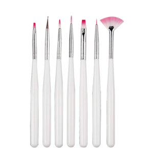 Kit de 7 pinceaux à ongles roses pour nail art, marque privée, pour liner, peinture, dessin, poils en nylon, conception de gel, salon de manucure - Product Image 1