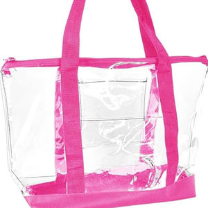 Bolsa <span class=keywords><strong>de</strong></span> Mano Transparente <span class=keywords><strong>de</strong></span> PVC Personalizada con Cierre, para Playa y Estadio, Gran Venta - Product Image 1