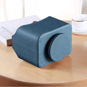 Support de télécommande en cuir PU rotatif à 360 degrés au design classique, <span class=keywords><strong>organisateur</strong></span> de bureau multifonctionnel brillant en forme de polygone pour la maison - Product Image 5