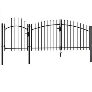 <span class=keywords><strong>Portail</strong></span> de jardin en acier VidaXL de style européen 1,75x4m noir à monter soi-même pour jardin, véranda, piscine, verger - Product Image 1