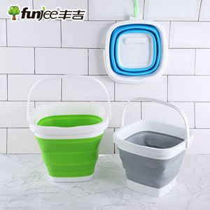 Seau pliable carré avec poignée, pliable, portable, pour le lavage de voiture en extérieur, la pêche, trois tailles et couleurs - Product Image 5