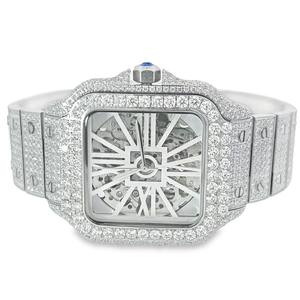 Iced Out VVS Moissanite Mechanical <b>Watch</b> Heavy Stainless Steel High Shine Bling Rapper Style Fully Tester-Approved Stones - Product Image 1