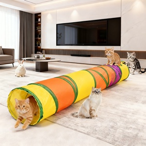 <span class=keywords><strong>Tunnel</strong></span> per Gatti Ecologico Classico Bestseller, Canale Interattivo Multigatto Arcobaleno, Giocattolo Pieghevole Grande per Gatti - Product Image 1