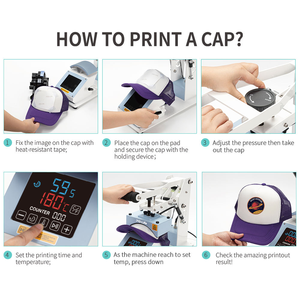 Cap Báo Chí nhiệt máy với mũ cáng thăng hoa truyền nhiệt Vinyl hat Nhiệt Báo Chí cho dtf phim với màn hình lớn khó khăn - Product Image 5