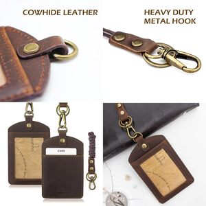 Boshiho Leather Badge <b>Holder</b> Opaque With Card Slot For Work <b>ID</b> Cards - Product Image 5