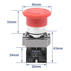 Perilla de Mantenimiento Schneider con Dos Botones de Parada de Emergencia para Cuarto de Interruptores de Techo de Ascensor ZB2-BE101C/102 - Product Image 4