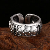 BOCAI S925 – bagues en argent Sterling pour hommes, bagues classiques à écailles de Dragon, Hip-Hop, Punk, rétro, tendance, accessoires en argent fin