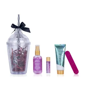 Hot Sale Bad Spa Set Met Nagelvijl Body Mist Body Lotion Lip Cream Bad Cadeau Set Voor Kerstcadeau