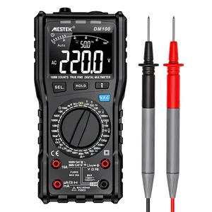 MESTEK DM100มัลติมิเตอร์ดิจิตอลความเร็วสูงสมาร์ทแกนคู่ T-Rms NCV อุณหภูมิมัลติมิเตอร์ฟิวส์ป้องกันการเผาไหม้มัลติมิเตอร์