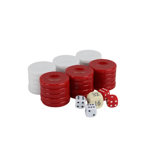 Set di chip Backgammon nero rosso bianco su misura con dadi a <span class=keywords><strong>dama</strong></span> di gioco altamente lucidato per il classico gioco di strategia - Product Image 6