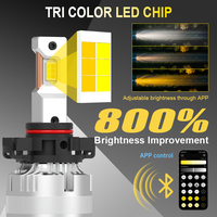 Ampoule de phare LED Gview G18W PSX26W avec contrôle mobile par application, 130W 40000LM, forte luminosité et faisceau à trois couleurs sélectionnables