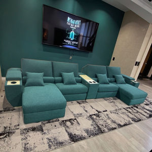 كرسي مسرح منزلي عصري منحني من الجلد الأول كرسي كرسي متعدد الوظائف كهربائي لغرفة المعيشة - Product Image 5