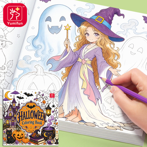 Libro di Pittura ad Acquerello per Bambini a Tema Halloween, Set di <span class=keywords><strong>Disegno</strong></span> Fai-da-Te per Età 2-7 Anni - Product Image 3