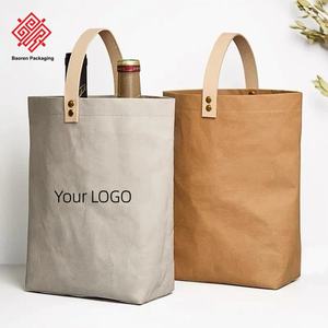 Bolsas de Regalo Personalizadas Baoren para Vino o Champán, con Impresión de Logotipo, Lavables, Resistentes a Desgarros, Hechas de Papel Kraft - Product Image 2