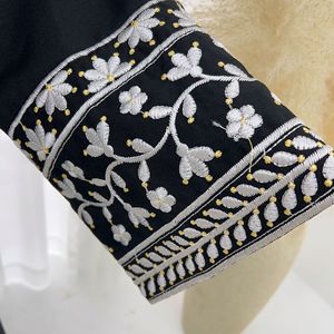 เดรสอาบายาผ้าลินินปิดผ้าโพลีเอสเตอร์แบบปักลาย - Product Image 5